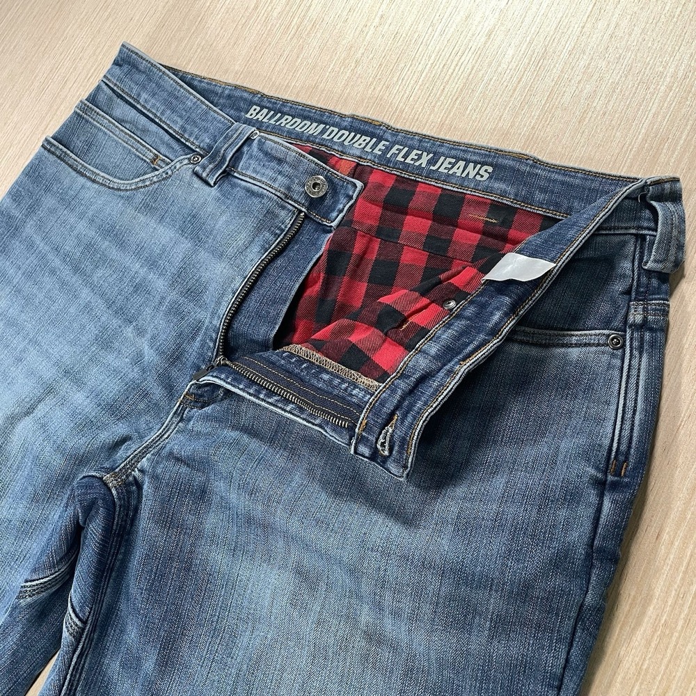 Duluth‎ Ballroom Double Flex Standard Fit Flannel Lined Jeans 38x30 Men Blue